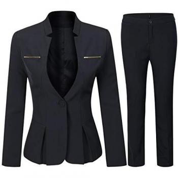 Executive Ready: Women's Slim‑Fit Office Suit – Jacket, Pants, Skirt – Black