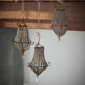 Set di 3 decorazioni natalizie Gilpin retrò marrone