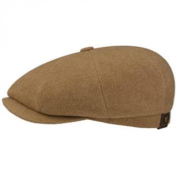 Stetson Hatteras Noir Newsboy Cap Flat with Peak