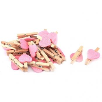 Wooden Heart Clips