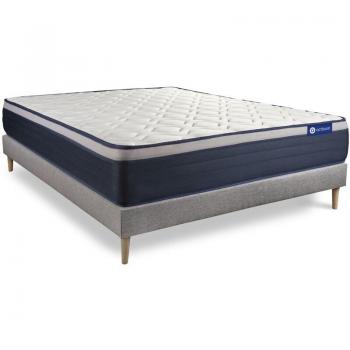 Pack Dormir Bien: Somier Gris + Colchón Actilatex Max con Tecnología Látex y Viscoelástica, 160 x 210 cm