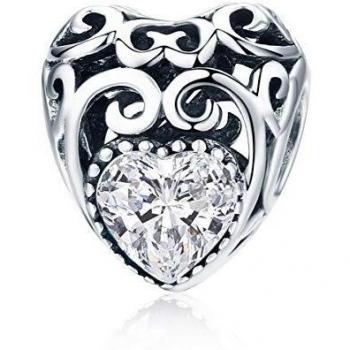 Breloque en forme de cœur en argent 925 pour bracelet à breloques