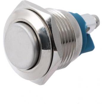 Interrupteur momentané IP67, 3A/250V, bouton poussoir en acier inoxydable plaqué laiton, 16/12mm