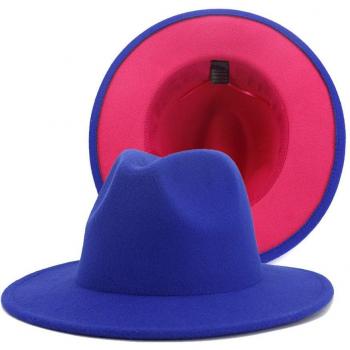 Chapeau en laine feutre bleu royal pour hommes et femmes