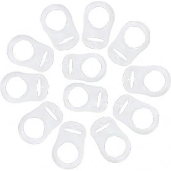 12Pcs Baby Pacifier Clip with Ring Button Style