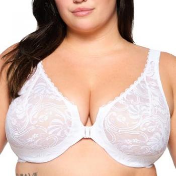Glamorise Plus Size Lace Front Closure Bra