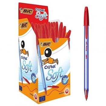 BOLIGRAFO BIC CRISTAL SOFT ROJO PUNTA DE 1,2 MM