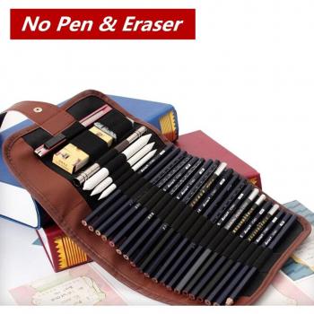 Studenten‑Rollen‑Tasche: 24‑Stelliger Bleistift‑Set für Skizzieren