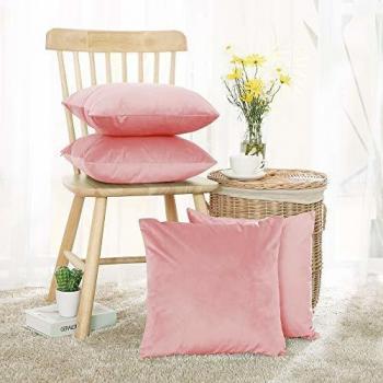 Silky Pink Cushion Set – 4 Pack