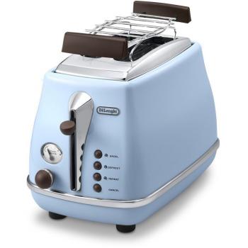 DeLonghi Icona Vintage Tostadora 900 W 2 rebanadas acero Inoxidable azul