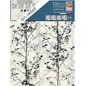 Autocollants Décoratifs Hiver 15x15 cm, 4 pièces, Branches Sombres