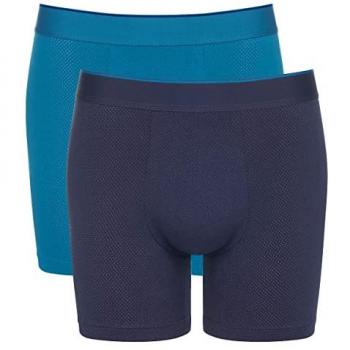 Marineblauer Sloggi-Trunk‑Set für Männer – Größe XXL – 2 Stück – Strukturmuster