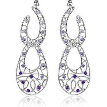 Orecchini Brosway BTU22 Attitude en laiton et zircons Argenté