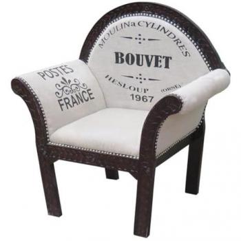 WANDERLUST DECO Sillón tapizado blanco 89x61x100
