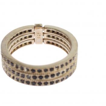 Nialaya Black CZ 925 Sterling Silver Women's Ring