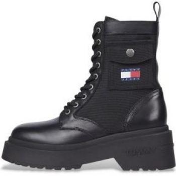 Tommy Jeans Bottes Urbaines à lacets, semelle robuste – Noir Femme