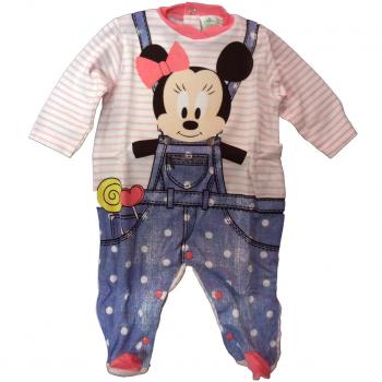 Tutina neonata con piedino cotone jersey MINNIE disney art. WD101080 (rosa, 0/1 mese)