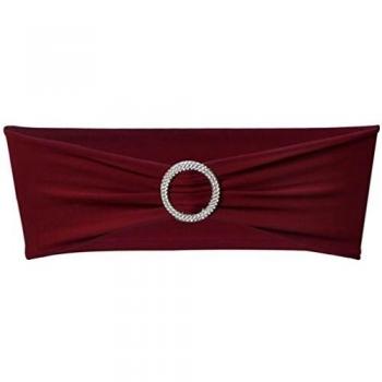 VidaXL 25 pcs Bordeaux Stretchable Chair Bands with Diamond Buckle