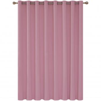Deconovo Thermal Insulated Blackout Curtain 100 x 84 Inch Pink