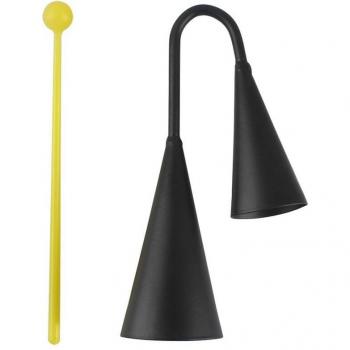 Cloche de vache en fer noire avec autocollant pour instrument de percussion