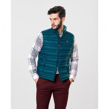 Chaleco de vestir azul guateado para hombre del diseñador Spagnolo