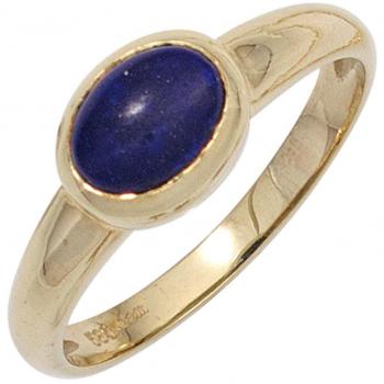 Goldring 14K – Lapis‑Azur, 7,70 mm Breite, 5,80 mm Tiefe
