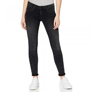 Pepe Jeans Pixie Skinny Fit Jeans, Negro (9 1/2Oz Black Used Stars 000), 27W / 30L para Mujer