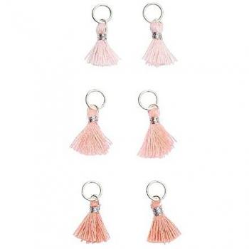 Set Mini Pompons Tasseau Rose – 6 Unités (11 mm)