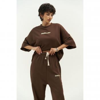 Manno Brown T-Shirt and Tracksuit Set