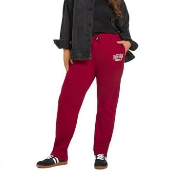 Yours – Plus Size Jogginghosen „New York“ in Weinrot