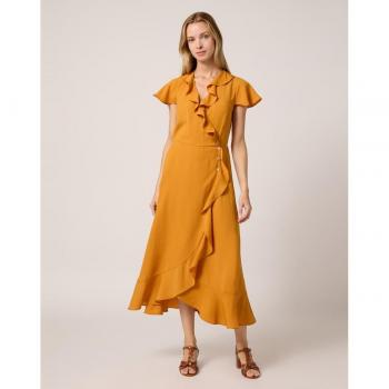 Vestido midi con volantes Naf Naf