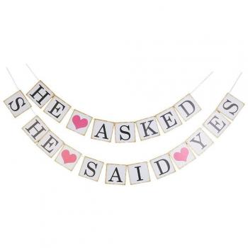 “She Said Yes” Photo Prop Banner