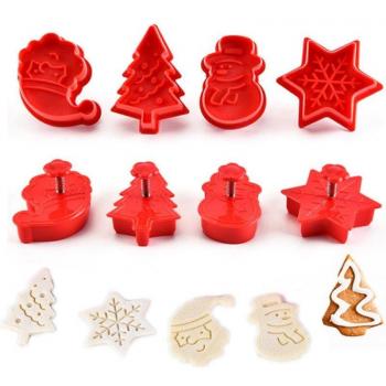 4PCS Holiday Cookie Stamps