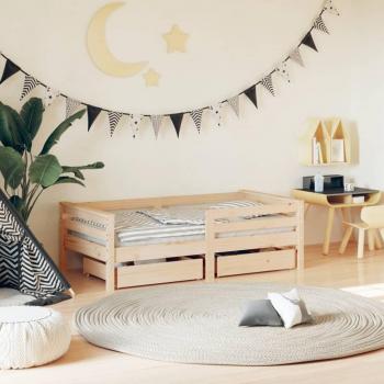 VidaXL Kids Bed with Drawers 70x140 cm Pine Wood