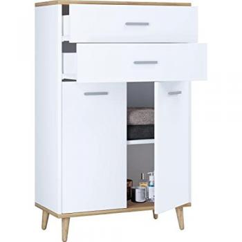 Lindas meuble de rangement 2 portes 2 tiroirs blanc
