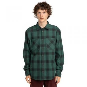 Camicia a Maniche Lunghe Plaid Verde Element Compass L