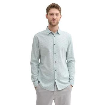 TOM TAILOR Herren Langarmhemd, strukturiert, blau, XXXL