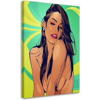 Canvas Artwork Nude Abstract 40x60 Green