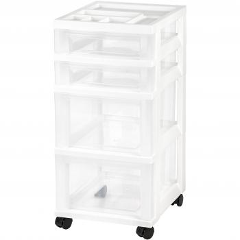 White 4‑Drawer Iris Organizer Cart