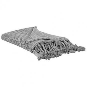 Couverture Scandinave en Coton Gris Clair 125 x 150 cm