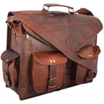 Handmade 18 Leather Laptop Messenger
