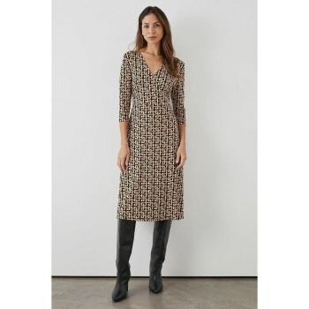 Abito midi geometrico da donna a portafoglio