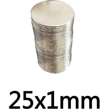 Thin Neodymium Magnets 25mm x 1mm