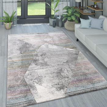 Tapis pastel géométrique en losanges et triangles – Paco Home