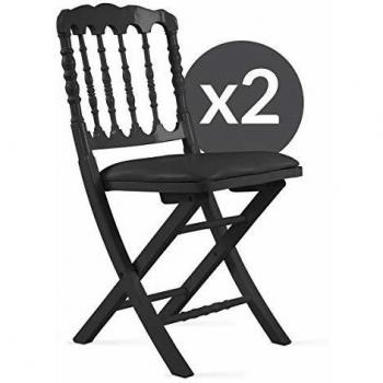 Sedia Pieghevole Nero Legno Eco‑Design