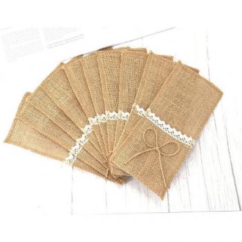 Rustic Jute Table Decoration Kit – 20 Cutlery Holders for Parties
