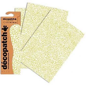 Feuilles de papier Décopatch 30 x 40 cm mosaïque bleue fond blanc