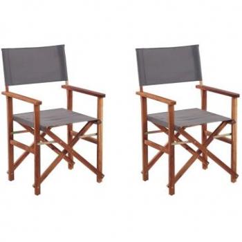 Conjunto de 2 sillas cine madera gris