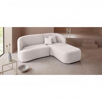 Ecksofa Dilara mit Samtoptik, beige