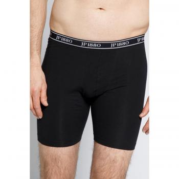 JP1880 Plus Size Men's Long Leg Boxers, Black, Size 9, Cotton